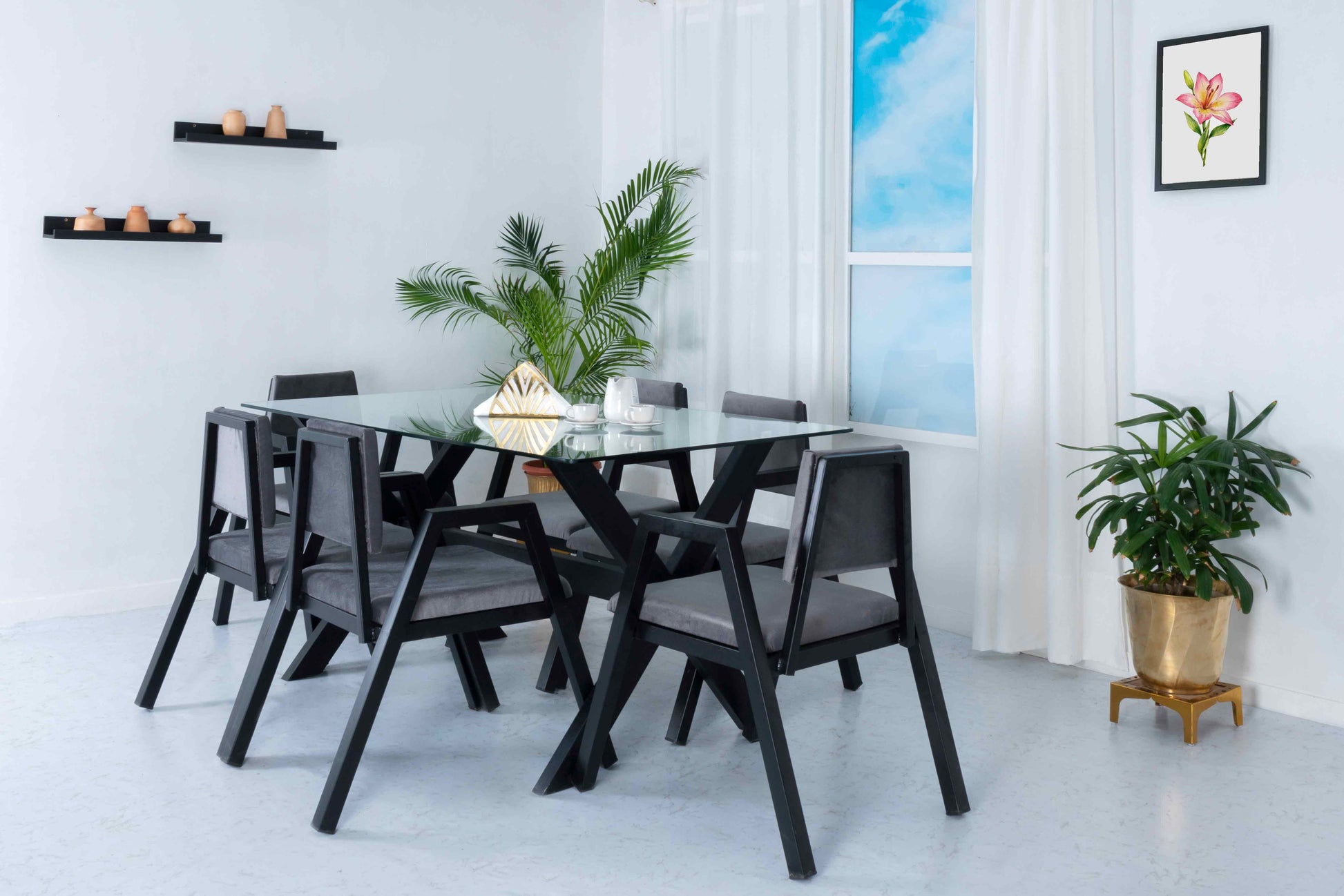 Alpino Frostline X Design - Six Seater Dining Set - RentalFurniture.in