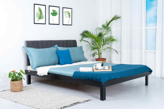 Platform Bed - Alpino Frostline Metal Double Bed with Mattress - RentalFurniture.in