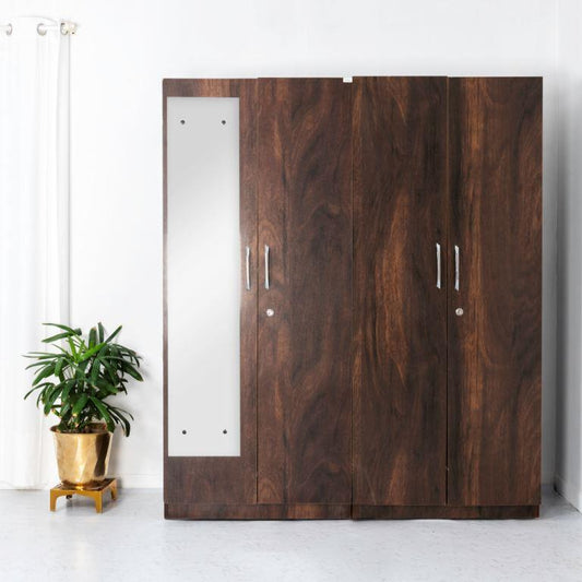 Carlton 4 Doors Wardrobe - Standard - With Full Mirror - RentalFurniture.in