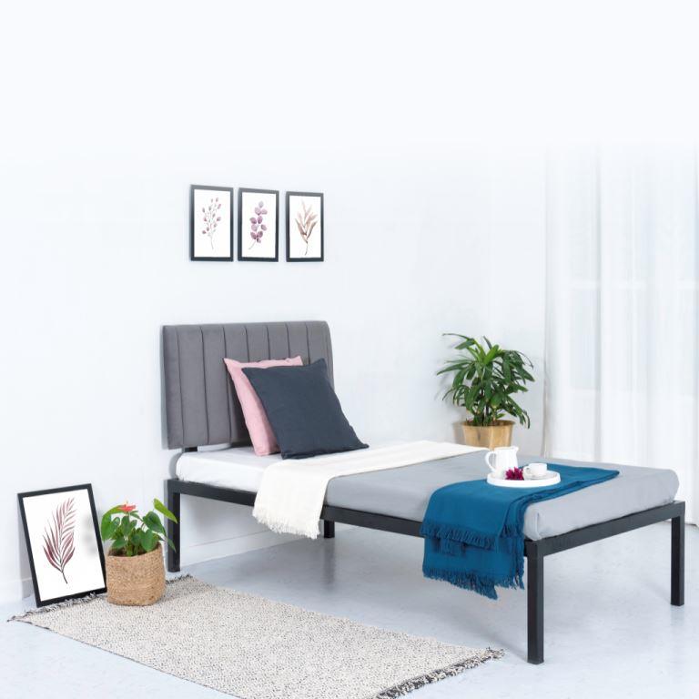 Alpino Frostline Single Metal Bed Without Mattress - RentalFurniture.in