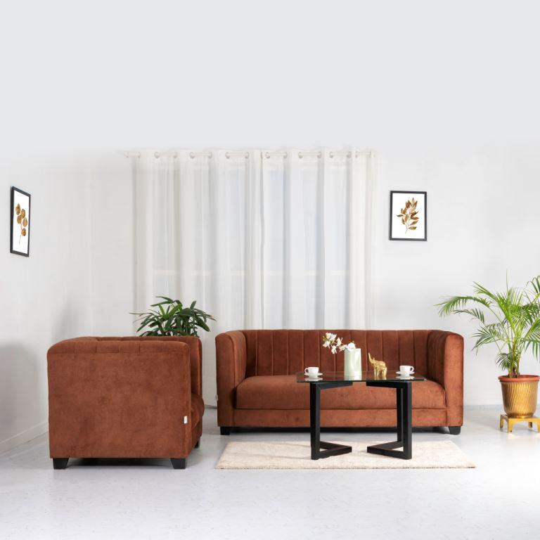 Jessica Cappuccino 3+1+1 Sofa Set - RentalFurniture.in