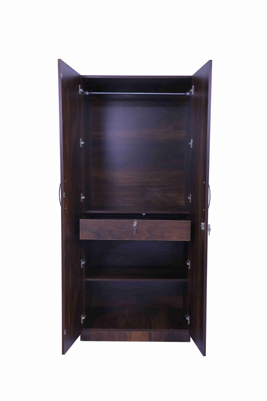 Quinen Two Door Wardrobe - Standard - Without Mirror - RentalFurniture.in