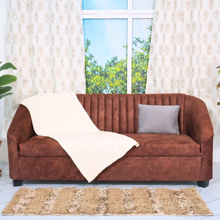 Mocha American Three Seater Sofa - RentalFurniture.in