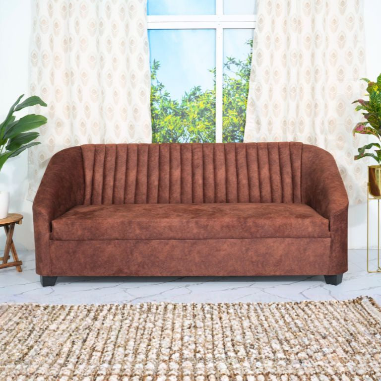 Mocha American Three Seater Sofa - RentalFurniture.in