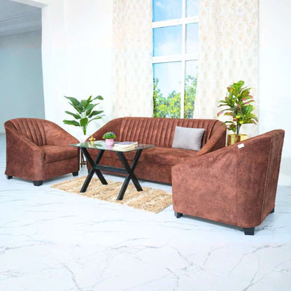 Mocha American Sofa Set (Five Seater) - RentalFurniture.in