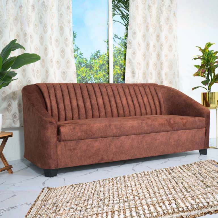 Mocha American Three Seater Sofa - RentalFurniture.in