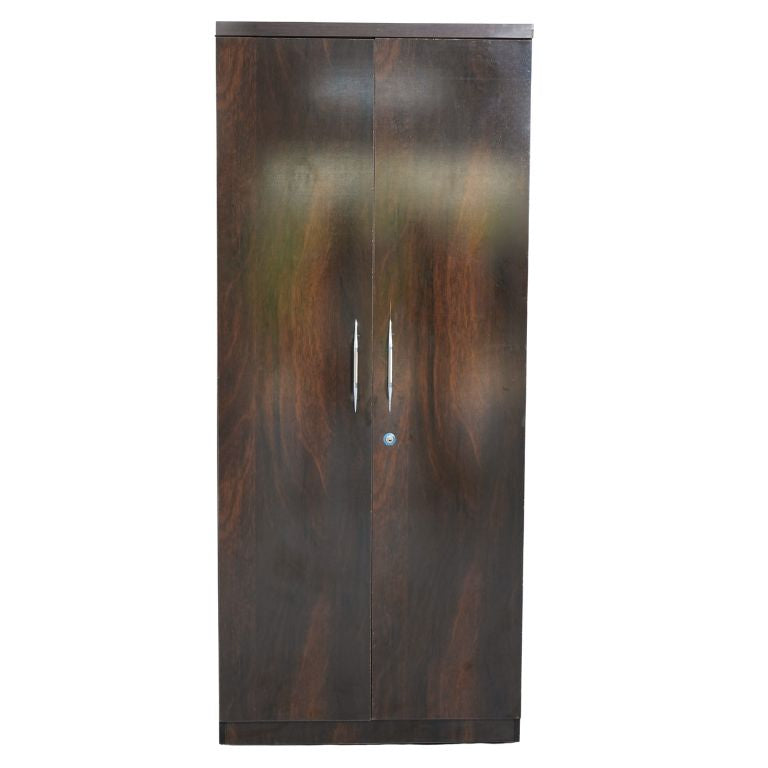 Wooden wardrobe with a wooden finish on a white background
