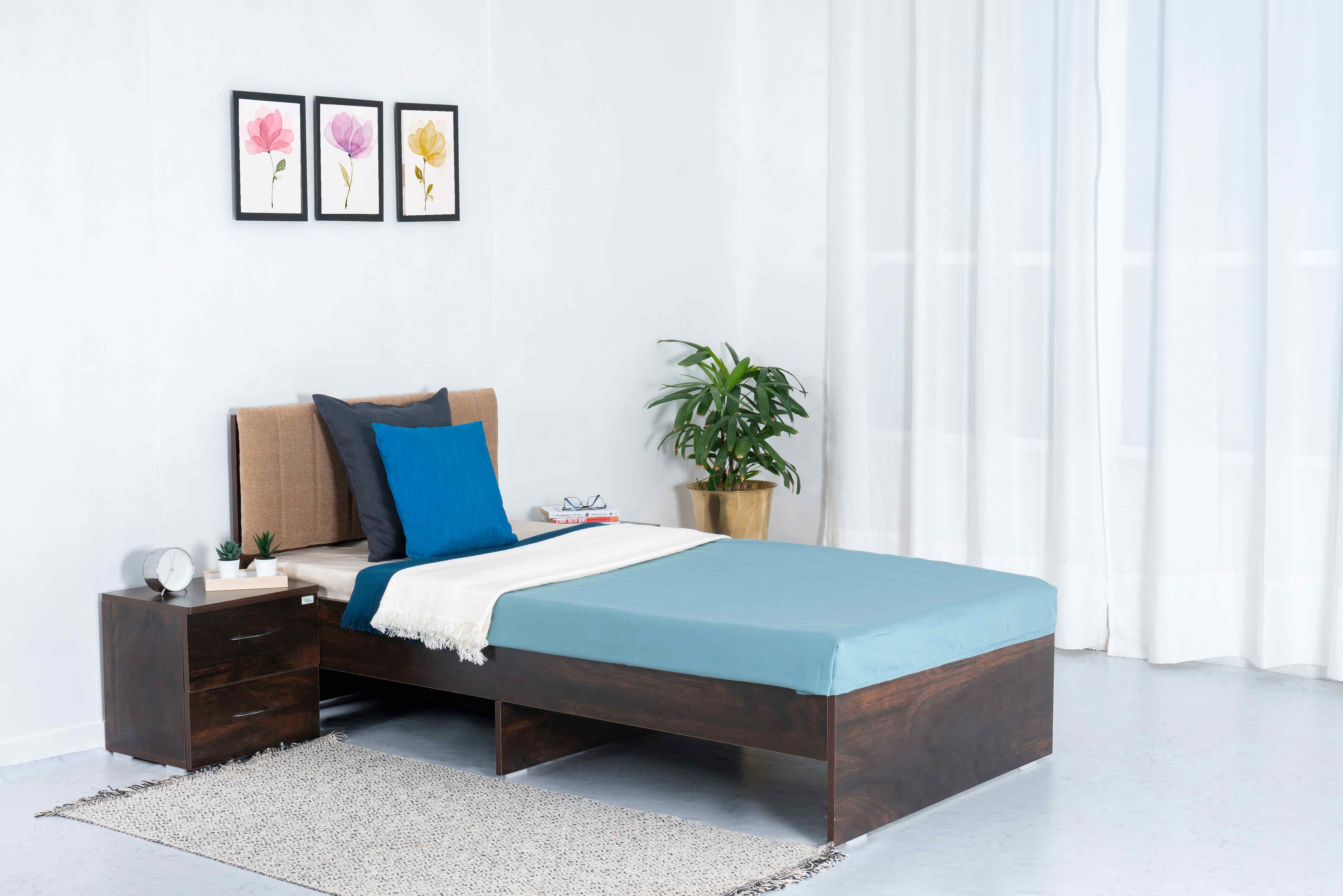 Sandy Beach Classic Wooden Single Bed with Mattress
