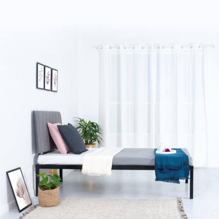 Alpino Frostline Single Metal Bed Without Mattress - RentalFurniture.in