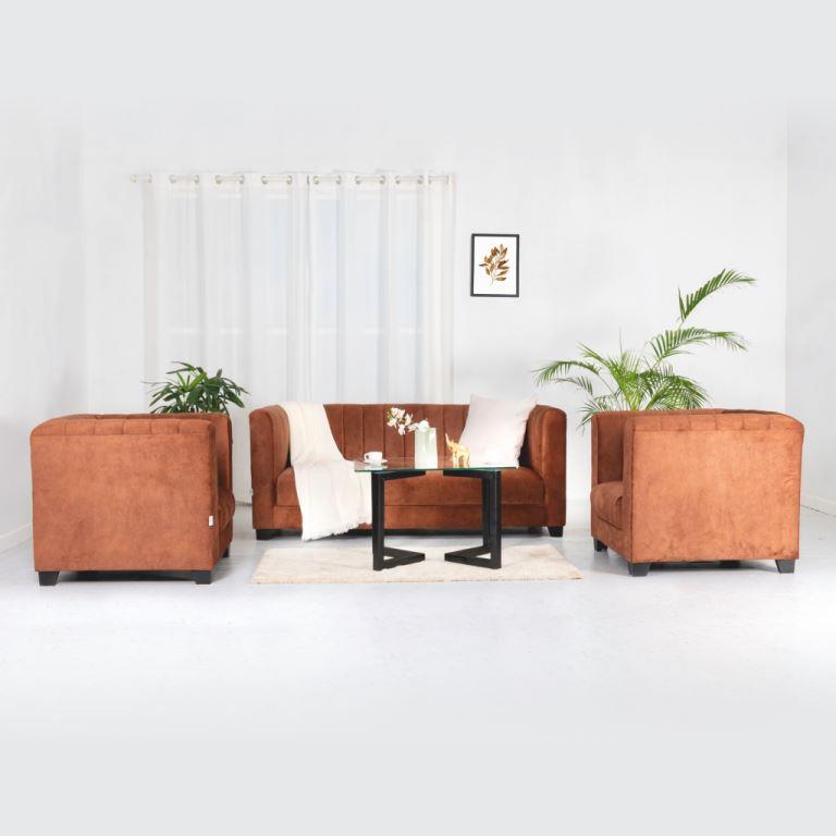 Jessica Cappuccino 3+1+1 Sofa Set - RentalFurniture.in